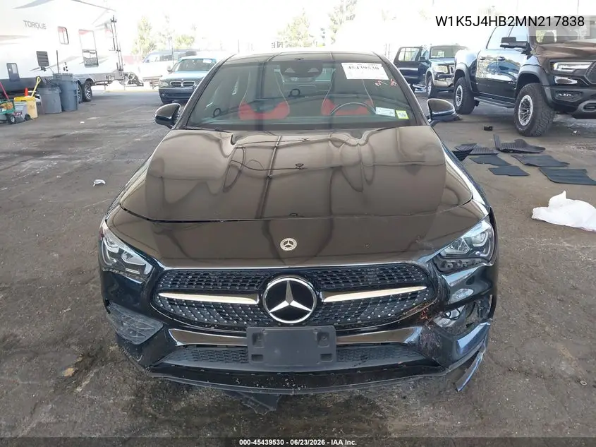 2021 Mercedes-Benz Cla 250 4Matic VIN: W1K5J4HB2MN217838 Lot: 45439530