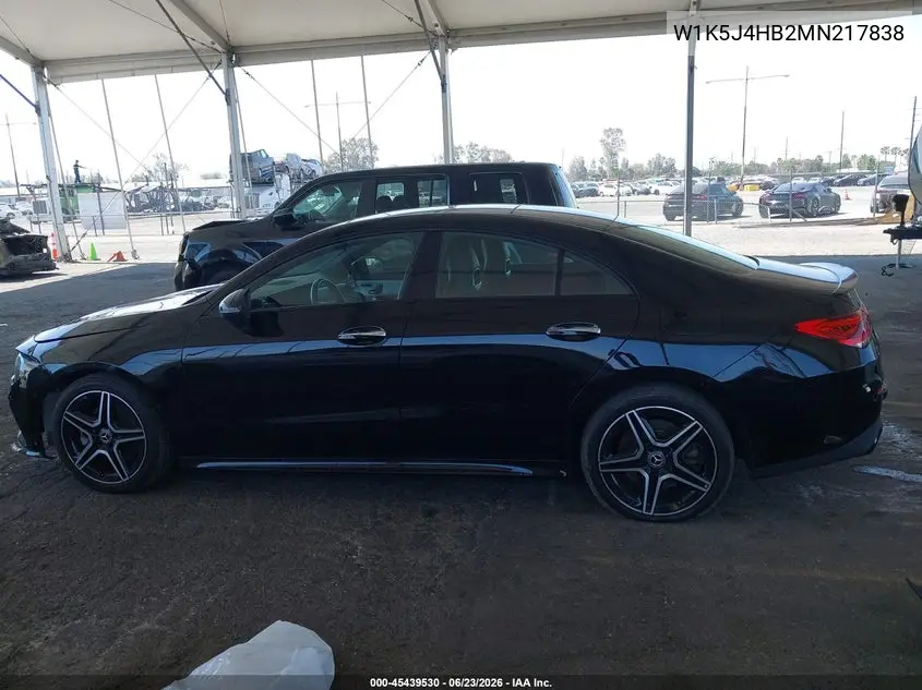2021 Mercedes-Benz Cla 250 4Matic VIN: W1K5J4HB2MN217838 Lot: 45439530