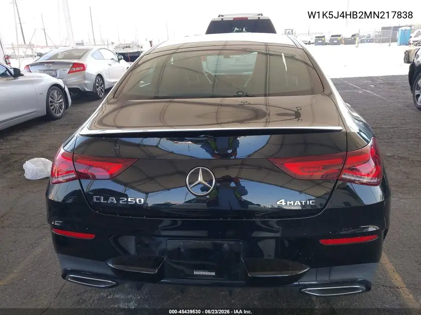 2021 Mercedes-Benz Cla 250 4Matic VIN: W1K5J4HB2MN217838 Lot: 45439530