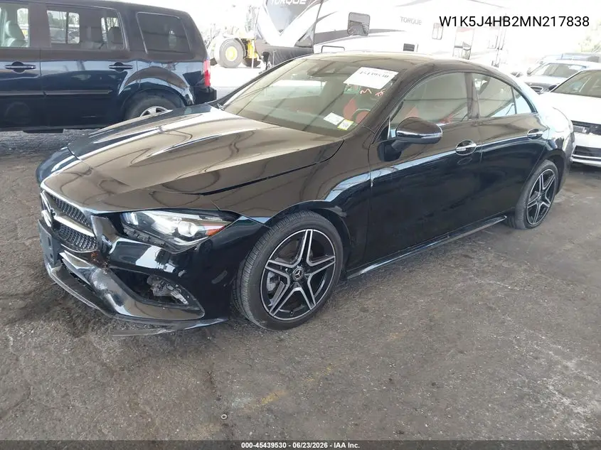 2021 Mercedes-Benz Cla 250 4Matic VIN: W1K5J4HB2MN217838 Lot: 45439530