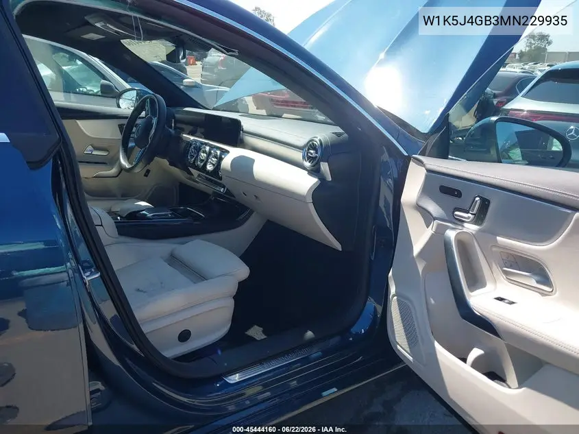 2021 Mercedes-Benz Cla 250 VIN: W1K5J4GB3MN229935 Lot: 45444160