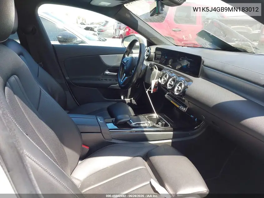 2021 Mercedes-Benz Cla 250 VIN: W1K5J4GB9MN183012 Lot: 45502492
