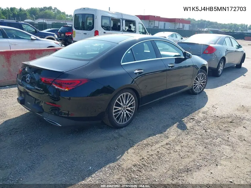 2021 Mercedes-Benz Cla 250 4Matic VIN: W1K5J4HB5MN172703 Lot: 45521292