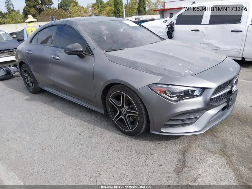 2021 Mercedes-Benz Cla 250 4Matic VIN: W1K5J4HB1MN173346 Lot: 45591381