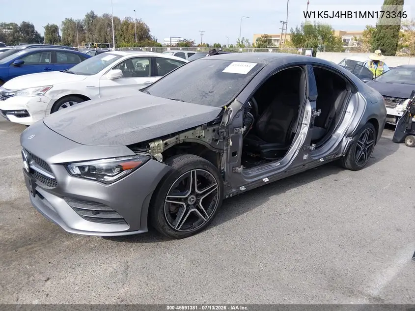 2021 Mercedes-Benz Cla 250 4Matic VIN: W1K5J4HB1MN173346 Lot: 45591381