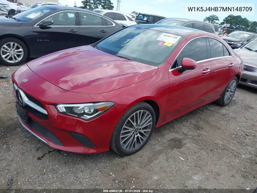 2021 Mercedes-Benz Cla 250 4Matic VIN: W1K5J4HB7MN148709 Lot: 45683748