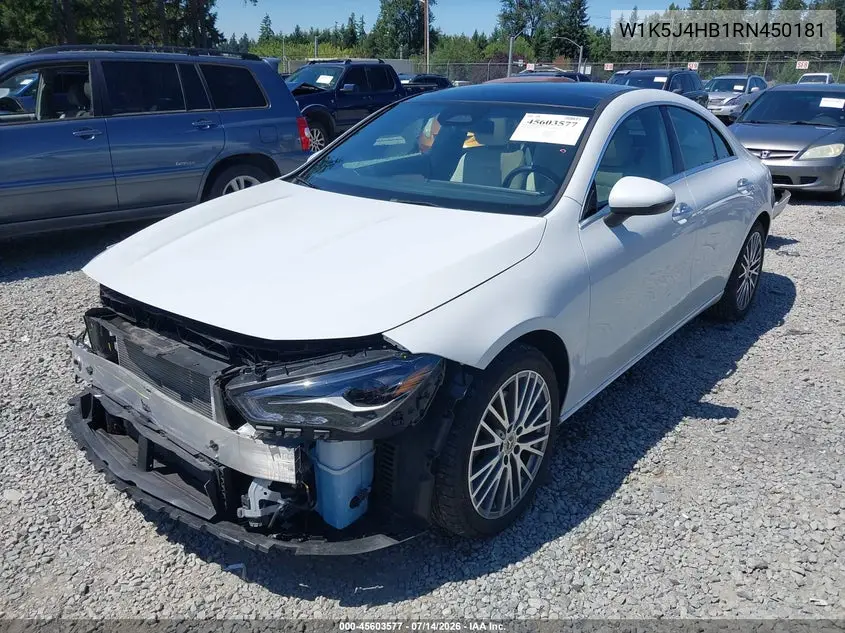 2024 Mercedes-Benz Cla 250 Coupe 4Matic VIN: W1K5J4HB1RN450181 Lot: 45603577