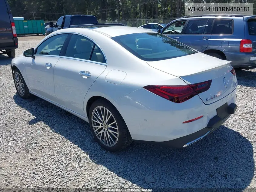 2024 Mercedes-Benz Cla 250 Coupe 4Matic VIN: W1K5J4HB1RN450181 Lot: 45603577