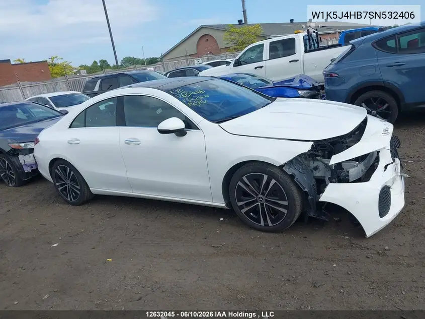 2025 Mercedes-Benz Cla 250 4Matic VIN: W1K5J4HB7SN532406 Lot: 12632045