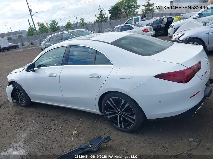 2025 Mercedes-Benz Cla 250 4Matic VIN: W1K5J4HB7SN532406 Lot: 12632045