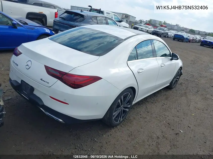 2025 Mercedes-Benz Cla 250 4Matic VIN: W1K5J4HB7SN532406 Lot: 12632045