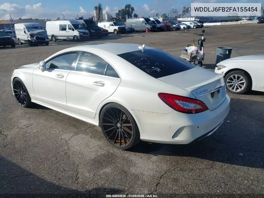 2015 Mercedes-Benz Cls 400 VIN: WDDLJ6FB2FA155454 Lot: 44054926