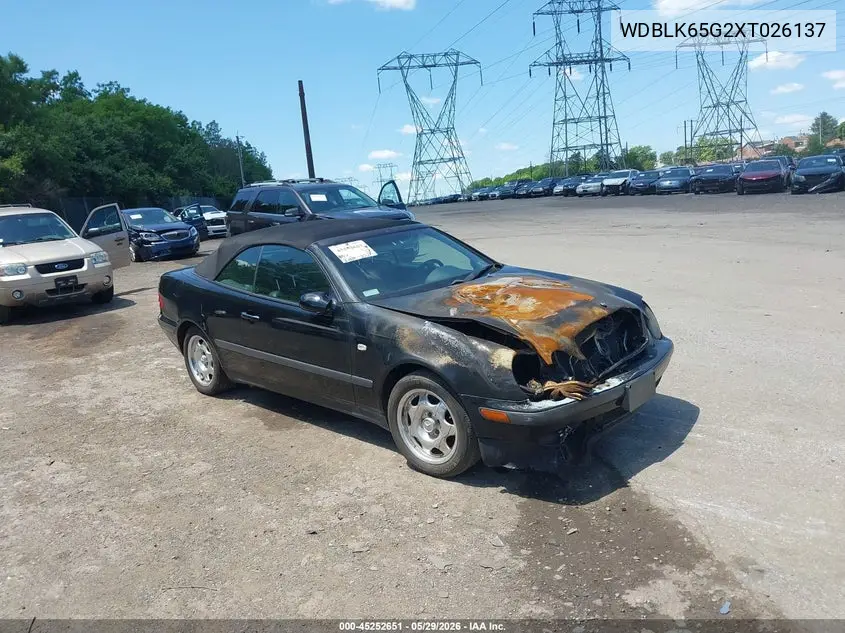 1999 Mercedes-Benz Clk 320 VIN: WDBLK65G2XT026137 Lot: 45252651