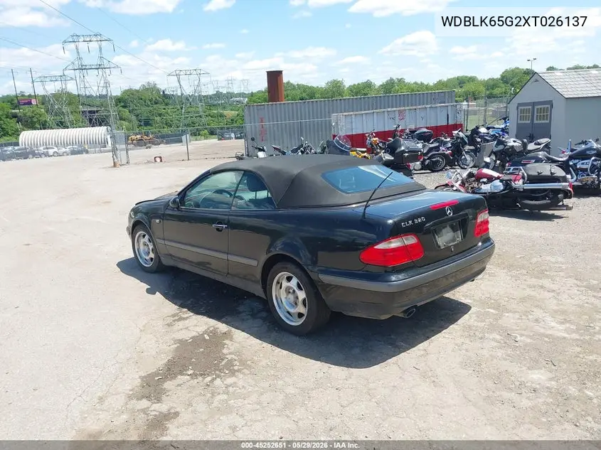 1999 Mercedes-Benz Clk 320 VIN: WDBLK65G2XT026137 Lot: 45252651