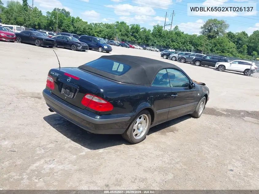 1999 Mercedes-Benz Clk 320 VIN: WDBLK65G2XT026137 Lot: 45252651
