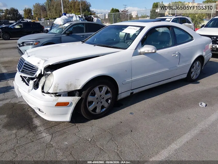 2000 Mercedes-Benz Clk 320 VIN: WDBLJ65G5YF135310 Lot: 45052960