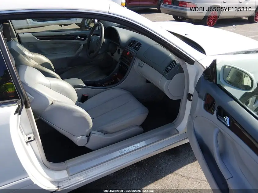 2000 Mercedes-Benz Clk 320 VIN: WDBLJ65G5YF135310 Lot: 45052960