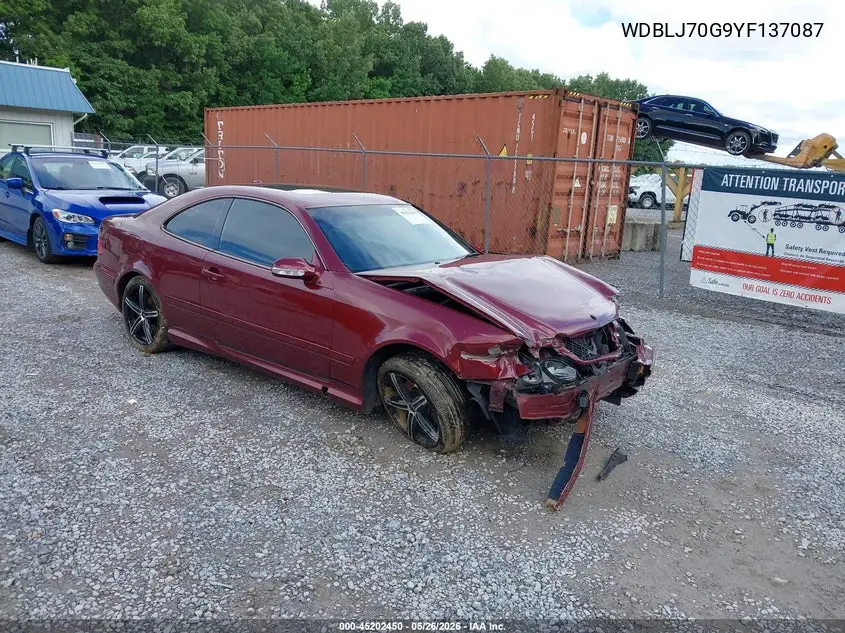2000 Mercedes-Benz Clk 430 VIN: WDBLJ70G9YF137087 Lot: 45202450