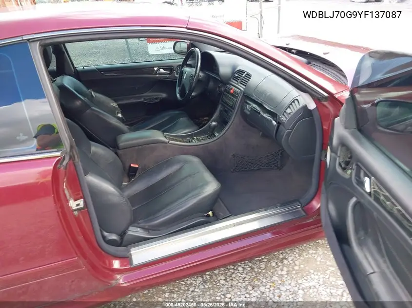 2000 Mercedes-Benz Clk 430 VIN: WDBLJ70G9YF137087 Lot: 45202450
