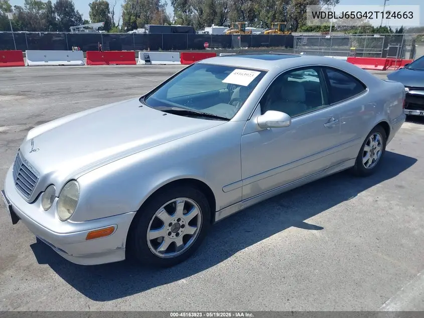 2002 Mercedes-Benz Clk 320 VIN: WDBLJ65G42T124663 Lot: 45163923