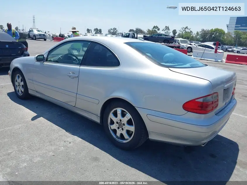 2002 Mercedes-Benz Clk 320 VIN: WDBLJ65G42T124663 Lot: 45163923