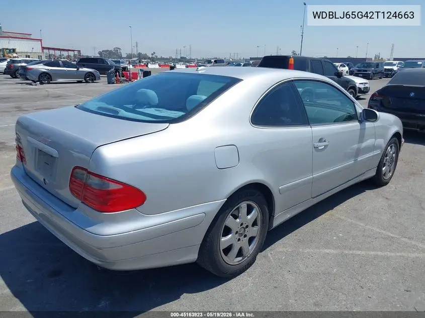 2002 Mercedes-Benz Clk 320 VIN: WDBLJ65G42T124663 Lot: 45163923