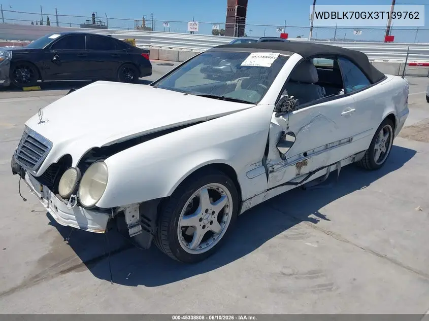 2003 Mercedes-Benz Clk 430 VIN: WDBLK70GX3T139762 Lot: 45338808