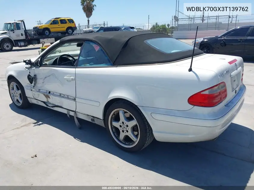 2003 Mercedes-Benz Clk 430 VIN: WDBLK70GX3T139762 Lot: 45338808