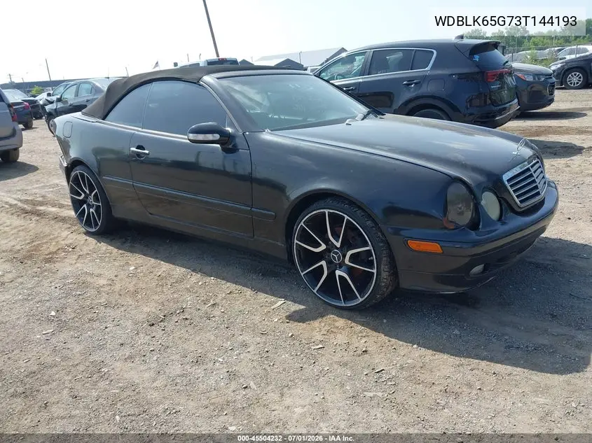 2003 Mercedes-Benz Clk 320 VIN: WDBLK65G73T144193 Lot: 45504232