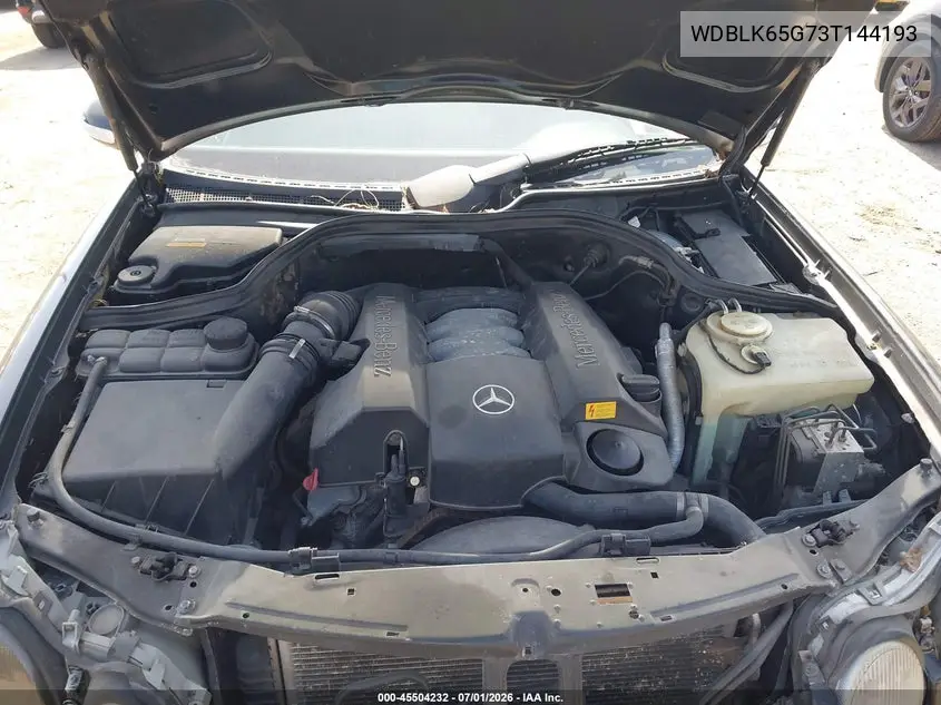 2003 Mercedes-Benz Clk 320 VIN: WDBLK65G73T144193 Lot: 45504232