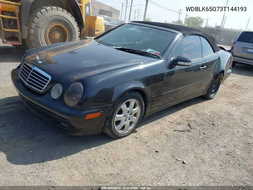 2003 Mercedes-Benz Clk 320 VIN: WDBLK65G73T144193 Lot: 45504232