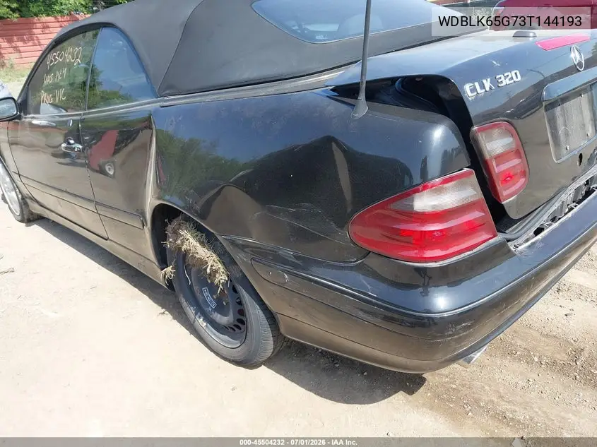 2003 Mercedes-Benz Clk 320 VIN: WDBLK65G73T144193 Lot: 45504232