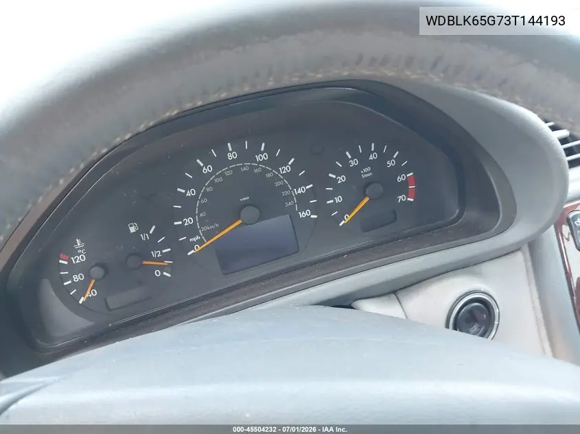 2003 Mercedes-Benz Clk 320 VIN: WDBLK65G73T144193 Lot: 45504232