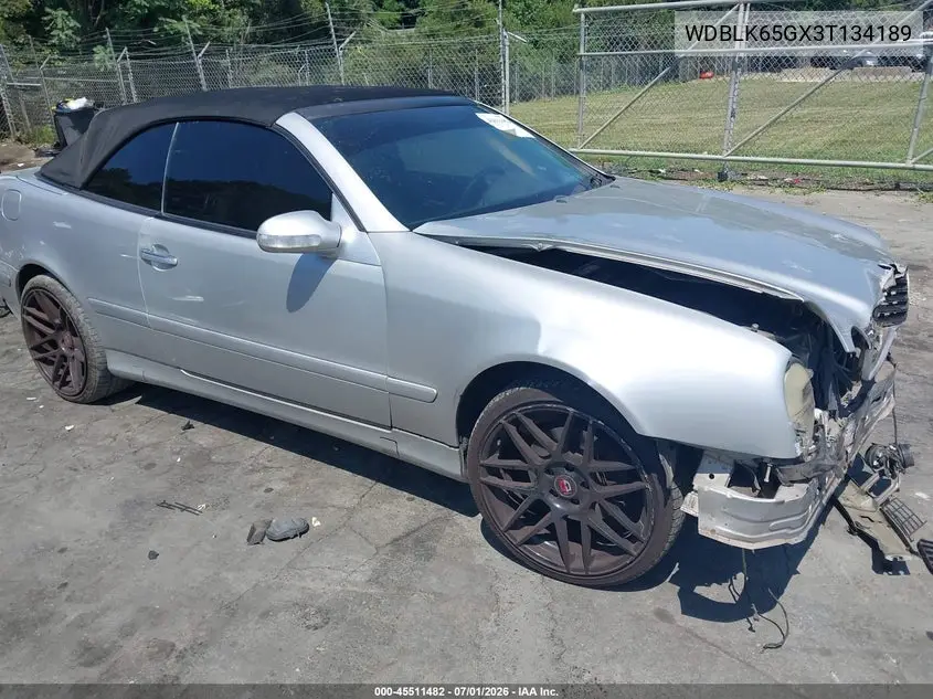 2003 Mercedes-Benz Clk 320 VIN: WDBLK65GX3T134189 Lot: 45511482