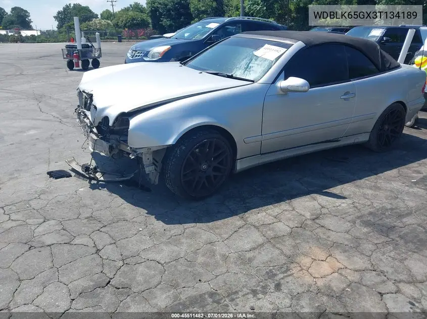 2003 Mercedes-Benz Clk 320 VIN: WDBLK65GX3T134189 Lot: 45511482