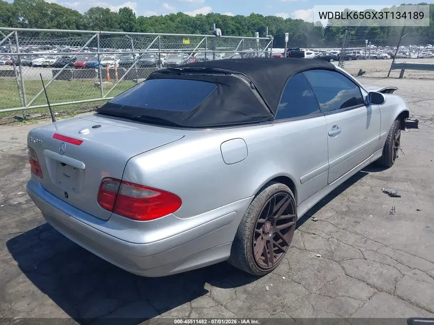 2003 Mercedes-Benz Clk 320 VIN: WDBLK65GX3T134189 Lot: 45511482