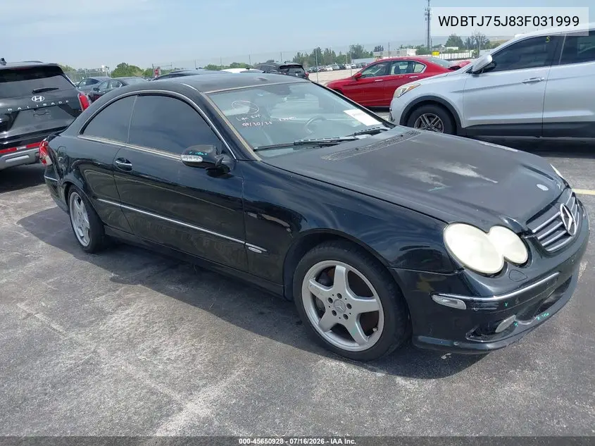 2003 Mercedes-Benz Clk 500 VIN: WDBTJ75J83F031999 Lot: 45650928