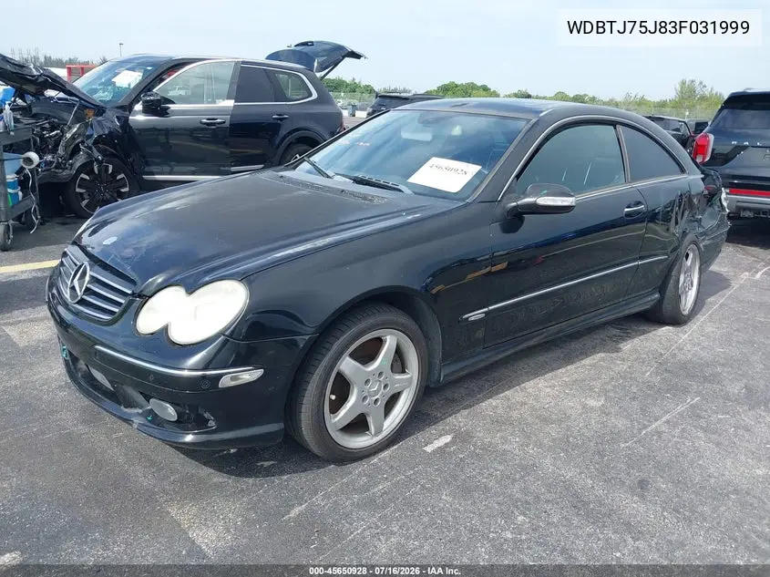2003 Mercedes-Benz Clk 500 VIN: WDBTJ75J83F031999 Lot: 45650928