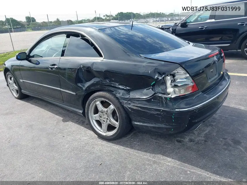 2003 Mercedes-Benz Clk 500 VIN: WDBTJ75J83F031999 Lot: 45650928
