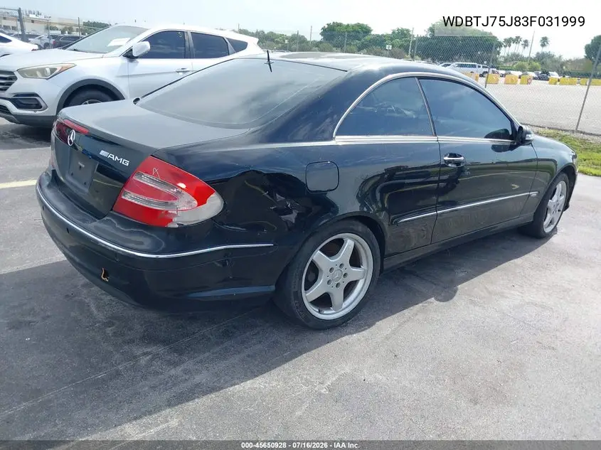 2003 Mercedes-Benz Clk 500 VIN: WDBTJ75J83F031999 Lot: 45650928