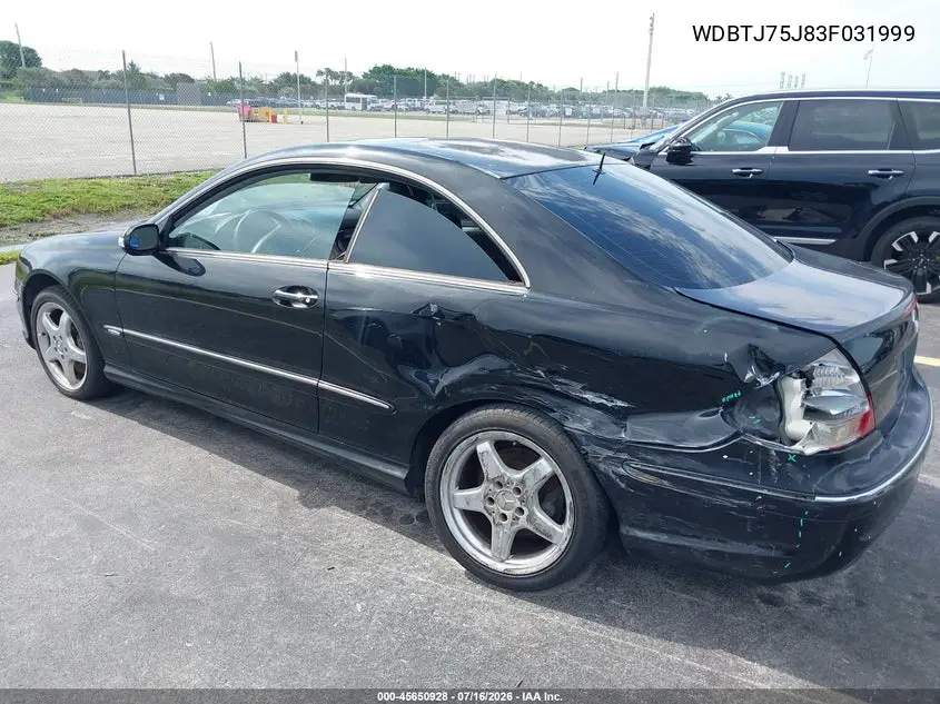 2003 Mercedes-Benz Clk 500 VIN: WDBTJ75J83F031999 Lot: 45650928