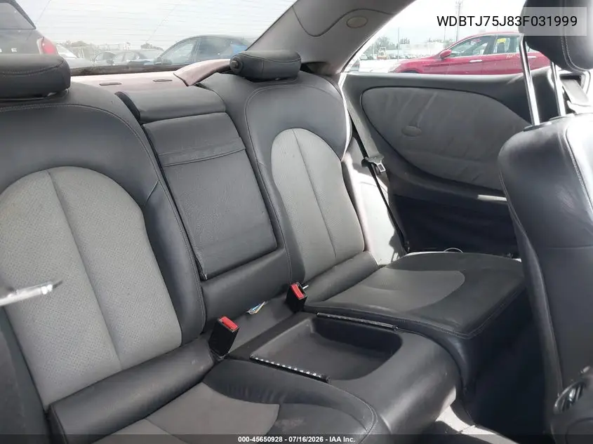 2003 Mercedes-Benz Clk 500 VIN: WDBTJ75J83F031999 Lot: 45650928
