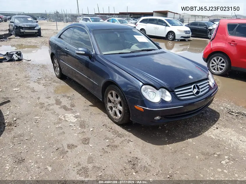 2003 Mercedes-Benz Clk 320 VIN: WDBTJ65J23F023150 Lot: 45661289