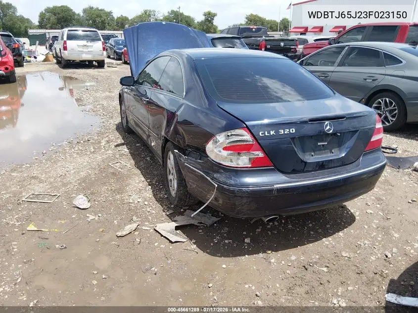 2003 Mercedes-Benz Clk 320 VIN: WDBTJ65J23F023150 Lot: 45661289