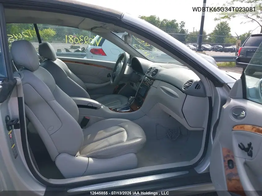 2004 Mercedes-Benz Clk 320 VIN: WDBTK65G34T023081 Lot: 12645855