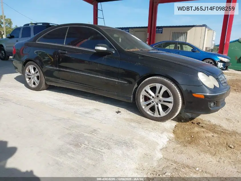 2004 Mercedes-Benz Clk 320 VIN: WDBTJ65J14F098259 Lot: 43835225
