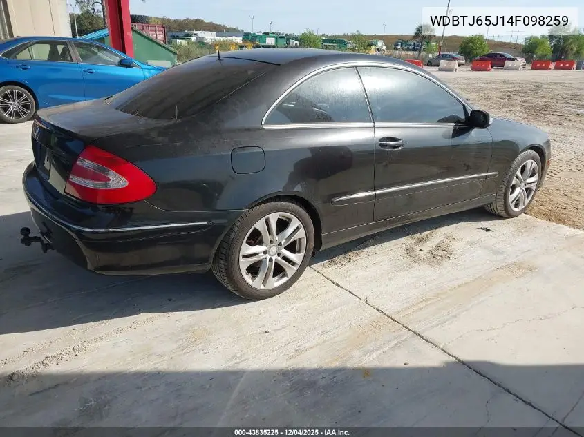 2004 Mercedes-Benz Clk 320 VIN: WDBTJ65J14F098259 Lot: 43835225