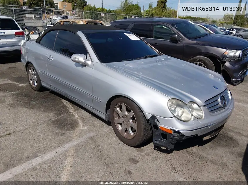 2004 Mercedes-Benz Clk 320 VIN: WDBTK65G14T013939 Lot: 44597583