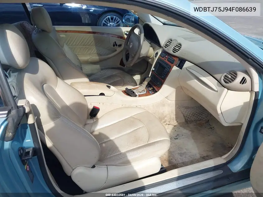 2004 Mercedes-Benz Clk 500 VIN: WDBTJ75J94F086639 Lot: 44832581