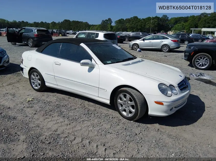 2004 Mercedes-Benz Clk 320 VIN: WDBTK65G04T018128 Lot: 44853766